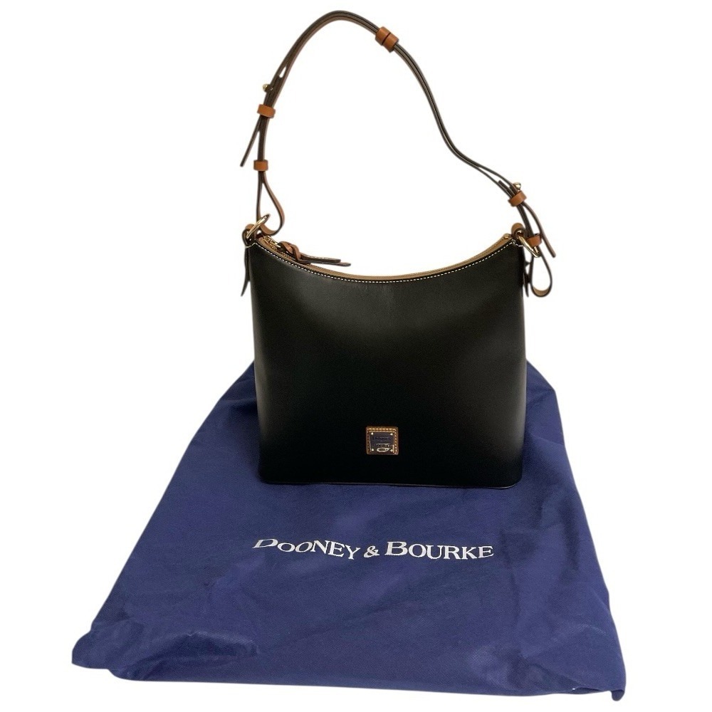 Dooney & Bourke Wexford Hobo Black Leather Tan Trim Red Lining Has Dust Bag